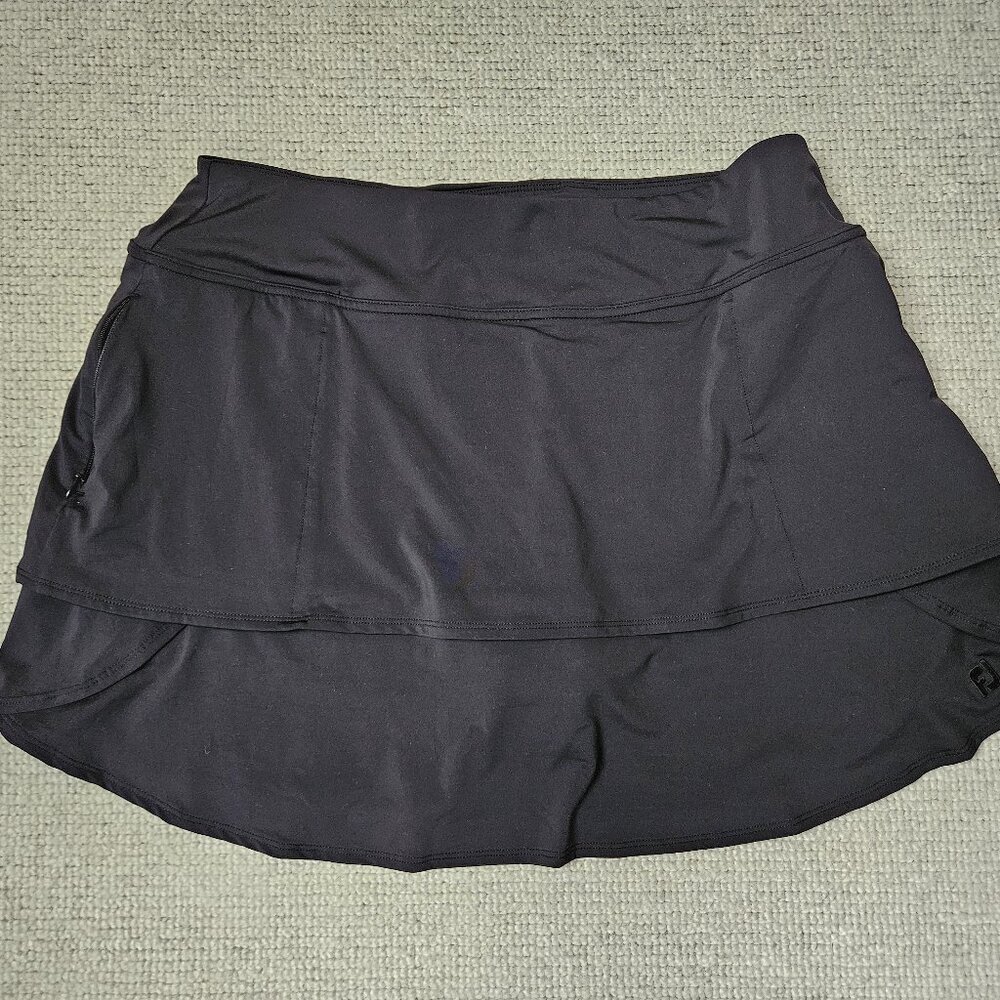 Footjoy Performance Layered Golf Skort Skirt Black XL -Workout Tennis Pickleball